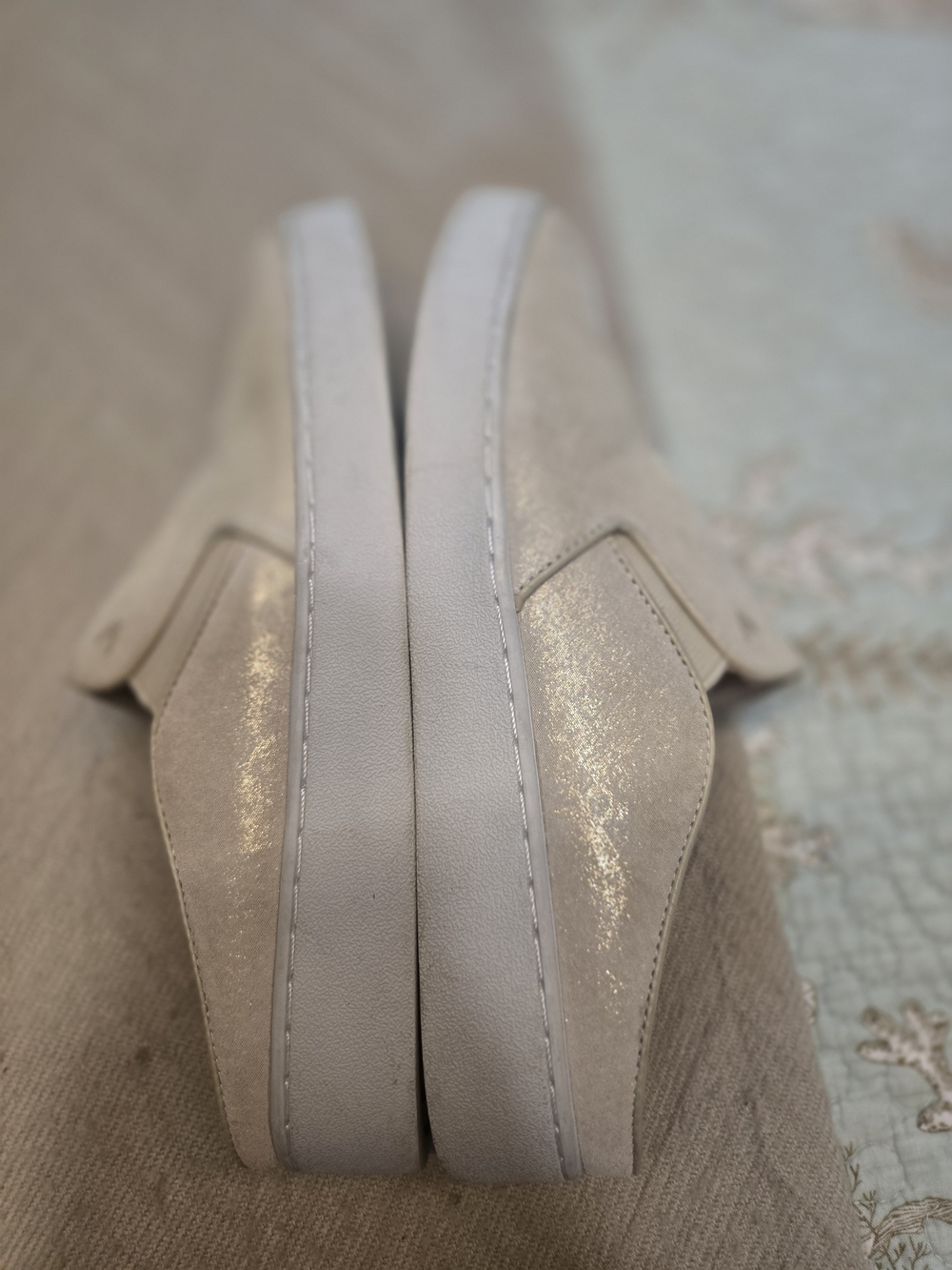 Vionic Slip-On Suede Mule Sneakers in Shimmery Beige 7 - Picture 2 of 10